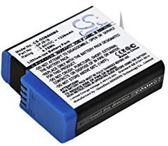 Battery compatible with GoPro HD8.01, Hero 5 Black, Hero 6 Black, Hero 7 Black, Hero 7 Silver, Hero 7 White, Hero 8, Hero 8 Black part numbers: 601-10197-00, 601-27537-000, AHDBT-801, SPJB1B