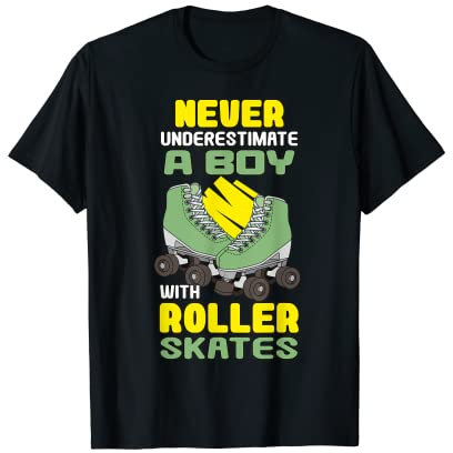 Junge Rollschuhfahren Rollschuh Skater Rollschuhfahren T-Shirt