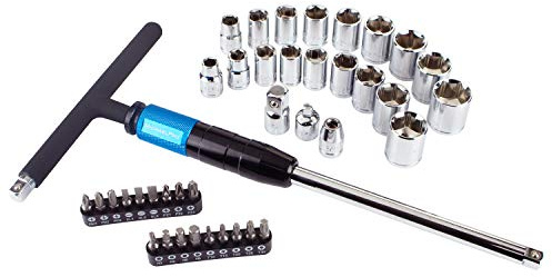 MichaelPro MP009056 - Juego de llaves en T (40 unidades, 3/8 pulgadas, 2 vías, giro rápido, con tomas y puntas hexagonales, adaptadores, juego de llaves en T en tamaños estándar y métricos