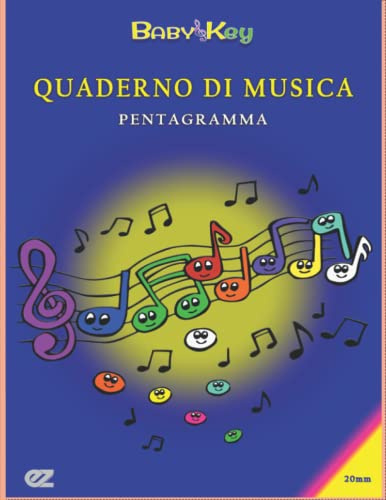 Quaderno di musica pentagramma: Quaderno pentagrammato righe larghe 20mm