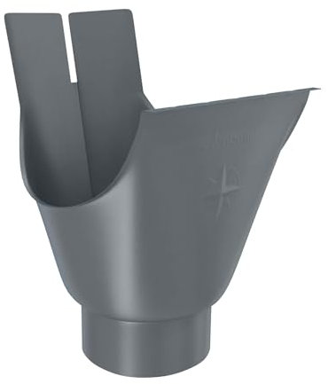 ZAMBELLI Ablaufstutzen (Oval) verzinkt, gefalzt RG 250, DN80 Anthrazit Einhangstutzen für Dachrinne halbrund, Montage ohne löten