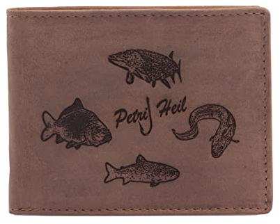 FFelsenfest Geldbörse mit Gravur Fische Petri Heil Motiv I Angler Fischer