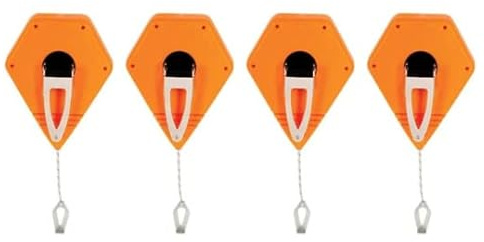 Zimpty 4PCS Keson P100 Octoganal Chalk Line Reel, 1.5mm String, 2-4-Ounce Capacity, 100-Foot (4)