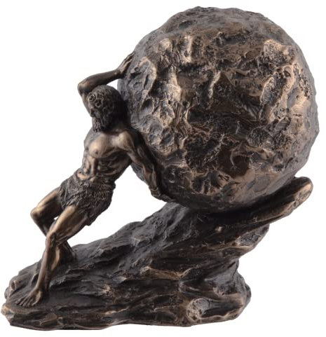 VOGLER Joh. Vogler GmbH Légende grecque de Sisyphe avec rochers - Bronzée par Veronese