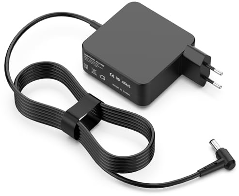 BIUBOTY 65W Ladekabel Laptop Netzteil Laptop Ladegerät Kompatibel mit ASUS K53 K55 X550 X555 X54 F550 A52 R510 F555L X751,19V 3,42A 5,5×2,5mm Notebook Adapter Rundstecker