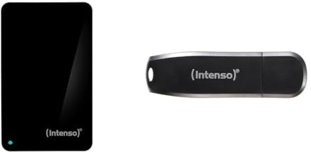 Intenso Memory Case Portable Hard Drive 2TB, tragbare Externe Festplatte - 2,5 Zoll, 5400 U/min, 8 MB Cache, USB 3.2 schwarz & Speed Line, 64GB Speicherstick, USB-Stick 3.2 Gen 1x1, schwarz