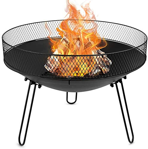 Chimenea de jardín para chimenea, de metal, color negro, 60 cm