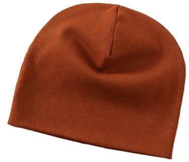 MAKFORT Babymössa, mössa, barn, mjuk bomull, småbarn, hatt, barn, slip-mössa, pojke och flicka, Karamellfärg, M