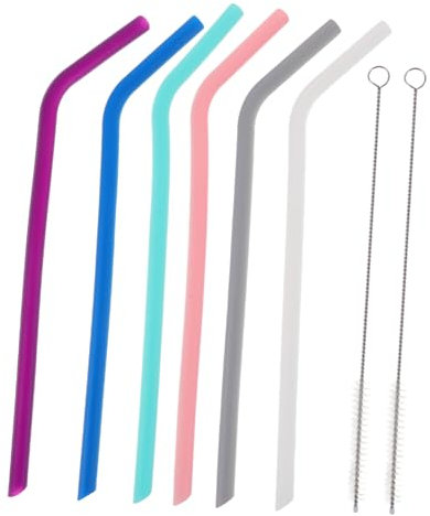 MAGICLULU Set Di Cannucce in Silicone Di Alta Qualità - Cannucce Riutilizzabili E Jumbo Per Frullati
