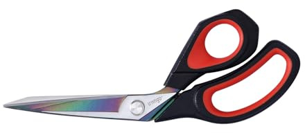 LIVINGO Ciseaux à tissu robustes – 24,1 cm – Ciseaux professionnels en acier inoxydable forgé avec revêtement en titane – Poignée souple en caoutchouc – Pour couture, artisanat, coupe, tissu, cuir