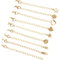 VURYAPI 9 Piezas Extensiones de Cadena, Extensión de Cadena Collar Plata Oro Acero Inoxidable, Extensión Cadena Extensión para Fabricación de Joyas, Pulseras, Collares(oro)
