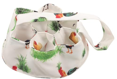 Cestino Raccolta Uova 7 Scomparti in Canvas per Galline | Leggero e Resistente All’usura, Design Cartoon Chic, per Attività di Raccolta in Fattoria e Uso Adulto
