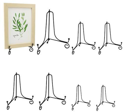XINGYATU järntallriksställ, 8-pack 10/10 tum svart hopfällbar metall tallrikstativ järn staffli display stativ tallrikshållare stativ för skål tallrik för hemtextilier