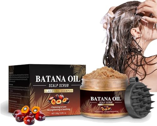 Scrub per cuoio capelluto per capelli, olio di argan batana, esfoliante per cuoio capelluto, esfoliante per cuoio capelluto, per rinfrescare la forfora e la costruzione del cuoio capelluto, cura dei