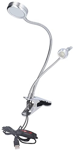 LED-Schreibtischlampe mit Doppelclip und 10-Gang-Verstellbarer Helligkeit, USB-betriebene Buchleuchte Zum Lesen, Schlafzimmer, Büro