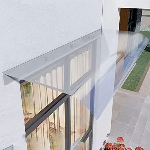 Door Canopy, Front Door Canopy, Polycarbonate Window Door Awning Canopy Front Door Canopy,Window Rain Shelter Cover Uv Block Sun Shade Porch Awning with Hardware,Rain Canopy for Patio Outdoor Garden