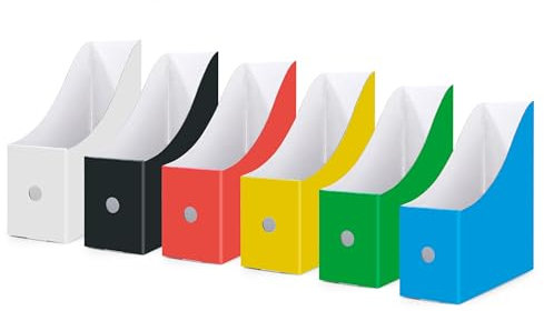 Portariviste Cartone Kraft 6 Pezzi, Porta Cartelle Organizzatore Riviste con Etichette per Archiviazione File Scuola Ufficio Dormitorio Studenti (Multicolore)