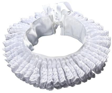 BLESSUME Femme Rétro Cosplay Col Collier Maille Col Volant Froncé Fête Collier, blanc, Taille Unique