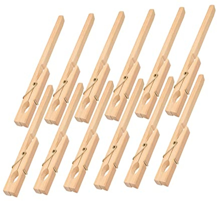 TOPPERFUN Clips Fijos de Madera Marrón para Tubos de Ensayo de Laboratorio 12 Abrazaderas de Madera Paquete de 12 Piezas para Escuela y Laboratorios