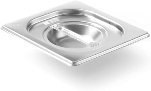 HENDI Gastronorm Deckel, für Gastronormbehälter, Temperaturbeständig von -40° bis 300°C, Heissluftöfen-Kühl- und Tiefkühlschränken-Chafing Dishes-Bain Marie, Stapelbar, GN 1/6, 176x162 mm, Edelstahl