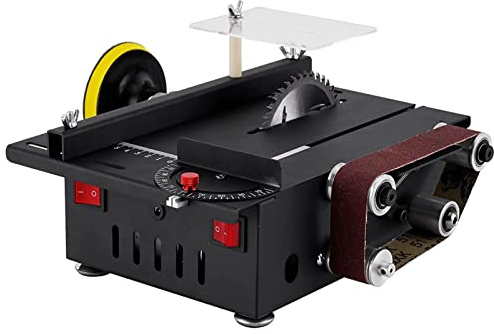 Mini Table Saw and Sander Combo - Compact Multifunctional Tool for Woodworking, Crafting, Model Making Projects