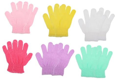 WOFASHPURET 10pcs Exfoliating Finger Cots Deep Cleaning Gloves for Safe Bathing Home Shower Use Back Rub Body Exfoliator Random Color