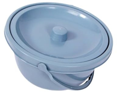 perfeclan Cubo de Inodoro Portátil con Tapa y Asa, Orinal, Silla con Inodoro para Tienda de Campaña, Dormitorio, Viaje, Hombre y Mujer, Cubo Pequeño de Plástico con Asas