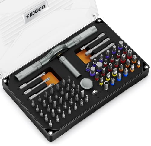 Juego de destornilladores magnéticos con trinquete 74 en 1, juego de puntas de destornillador multi bit de acero S2 con maletín de almacenamiento, juego de destornilladores para computadoras, gafas