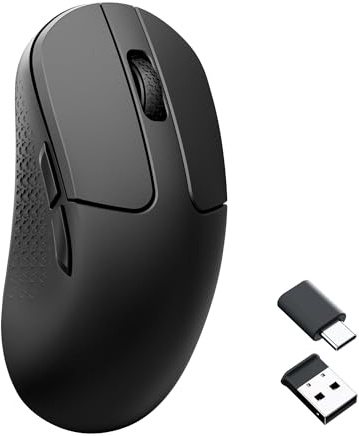 Keychron M3 Mini 1K Kabellose Gaming-Mau, PixArt 3311-Sensor, Schwarz | 2.4 GHz/BT 5.2/USB-C, programmierbar, 12000 DPI, 125 Stunden Akkulaufzeit, ergonomische Maus für Windows, macOS und Linux