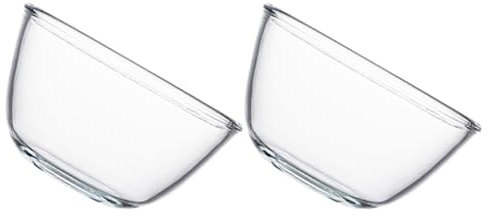 Artibetter Juego de 2 Boles de Vidrio para Mezclar y Servir 500 Ml Cuencos Transparentes Base Antideslizante Aptos para Ensaladas Sopas y Repostería Casa