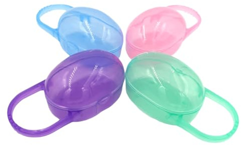 NOLITOY Scatola Porta Ciuccio Custodia Protettiva Portatile in Plastica Pp Colore Casuale Ciuccio 4 Pezzi Facile da Trasportare e Proteggere per Ciucci, per Casa e Viaggio