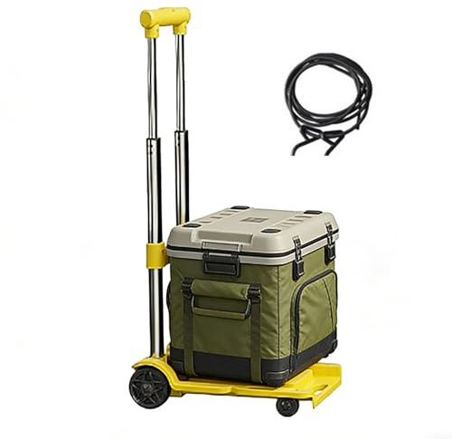 Carretilla de Mano, Carretilla Portátil con Ruedas Rodantes y Capacidad de Carga 100 kg, Plegable con Altura Ajustable, para Compras Supermercado Viaje Aeropuerto Garaje