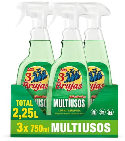 Limpiador multiusos en Spray, Limpiador Las 3 Brujas, Limpia y Abrillanta todas las superficies del hogar dejando un agradable perfume, pH Neutro, Pack de 3 botes de 750 ml