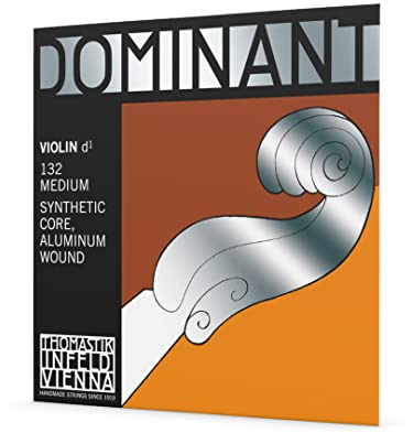 Thomastik-Infeld Dominant cuerda de violín Re 4/4 – cuerda individual (132), núcleo sintético, entorchado de aluminio, tensión media