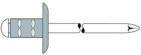 Gesipa PolyGrip Blindniete Alu/Niro 4,8 x 30 K 16 – Grosskopf (Klemmbereich 16 – 24 mm, Hohlnietlänge 30 mm) 1433901