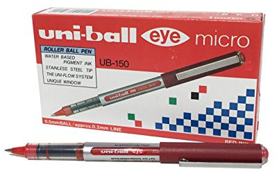 Uni-Ball UB-150 Eye Micro Tintenroller, Rot, 12 Stück