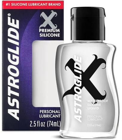 ASTROGLIDE Silicone Lube, X Premium Waterproof, 2.5 Fl Oz, Travel-Friendly