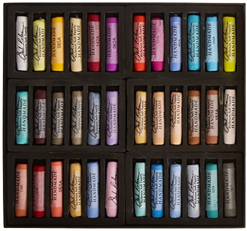 Jack Richeson Soft Handmade Pastels for Professional Artists, Assorted Set of 36