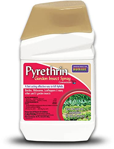 Bonide Pyrethrin Garden Insect Spray Concentrate, 16 oz Ready-to-Mix Fast Acting Insecticide for Outdoor Garden Use