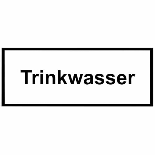 Indigos UG Aufkleber Trinkwasser - 12,00 cm x 5,00 cm - selbstklebender Sicherheits Aufkleber für Tür oder Wand - Warnschild für Gebäude, Hotel, Büro, Firma, Haus, Praxis