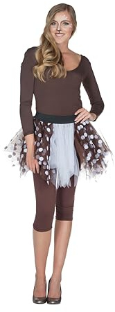 PartyXPeople Rehkitz Petticoat Damen Fawn Tutu Frauen Tüllrock REH Verkleidung braun-weiß 13260-STD