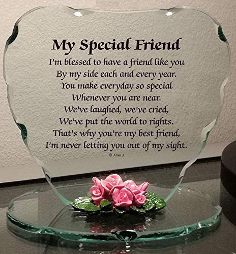 Placa de cristal de regalo para amigos, hermoso poema, una bonita placa, que es un regalo realmente pensado para cualquier ocasión, cumpleaños, día de San Valentín, día de la madre, boda, Navidad, etc