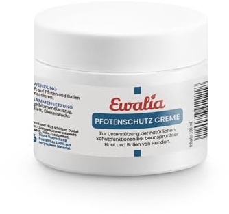 NEU! EWALIA Pfotenschutz Creme für Hunde - Natürlicher Schild für empfindliche Pfoten - mit Tierärzten entwickelt, 100% Natur pur, frei von Zusätzen, zertifizierte Inhaltsstoffe - 100ml