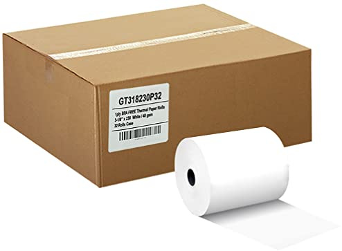 (32) GORILLA SUPPLY Thermal Paper Receipt Roll Clover Station Solo Duo TM-T88 T20 T90 Bixolon SRP-350 370, POS/Cash Register Paper, BPA Free, 3.125 x 230 ft, 32 Rolls
