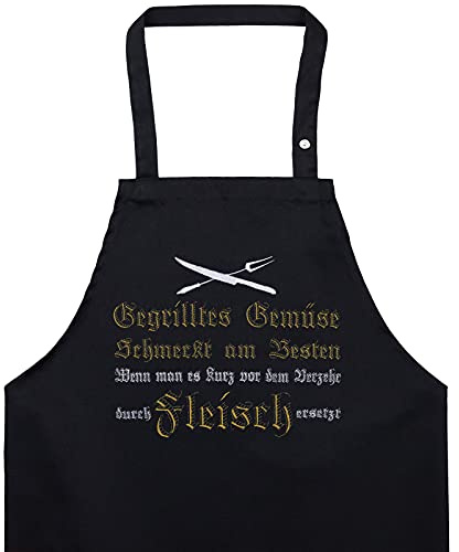EXPRESS-STICKEREI Schürze Griller Lustig - mit Spruch lustige Kochschürze Grillschürze für Damen/Männer mit Gestickter Spruch Verstellbare Latzschürze Küchenschürze Geschenk Grillfan BBQ Vatertag