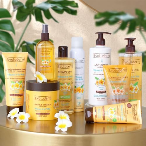 EVOLUDERM - Routine Hydratante 9 produits Corps & Cheveux + Tote Bag Offert - Monoï à la Folie - Ingrédients d'Origine Naturelle - Végan - Fabrication Française