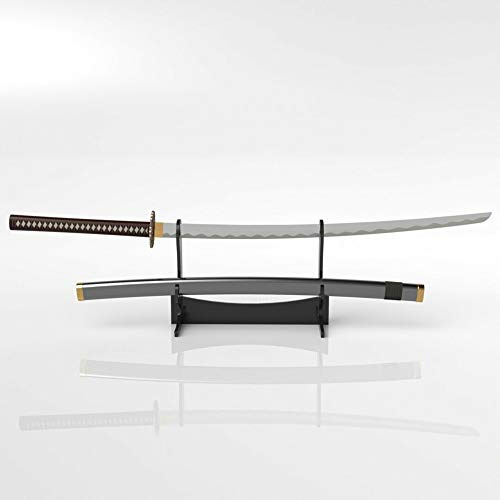 WANLIAN Schwertständer, Schwerthaken, Acryl, zweistöckig, Samurai-Schwertständer, Desktop-Katana-Schwertständer, unterstützt alle Schwerter (schwarz)