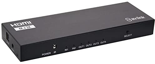 Commutateur/répartiteur HDMI 4K 60 Hz 2 périphériques d'entrée 4 sorties d'affichage et audio