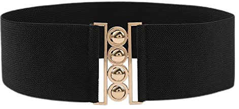Breiter Gürtel Damen für Kleid Stretchgürtel Breit Taillengürtel Schwarz | Stretch-Gürtel mit ausgewogener Breite, hochwertige, festliche & alltägliche Outfits, gutes Preis-Leistungs-Verhältnis