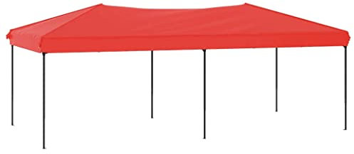vidaXL Tente de Réception Pliable, Tonnelle de Camping, Belvédère de Pique-Nique, Pavillon de Jardin Terrasse Patio Extérieur, Rouge 3x6 m